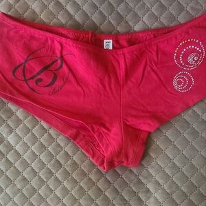 SHADES OF LOVE EXPRESS YOUR PASSION RED BOOTY SHORTS SZ LARGE